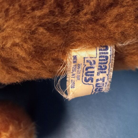 Vintage Teddy Banker Bear by Animal Toys Plus Plastic Eyes And Vest Cottagecore - Picture 3 of 9